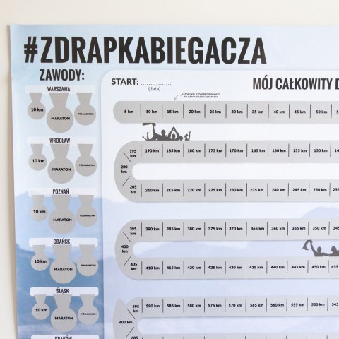 Froster Zdrapka Biegacza prezent PLAKAT mapa maraton