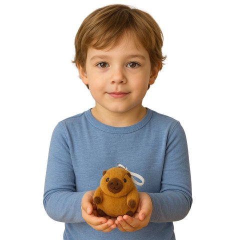 Pluszowa Kapibara Z Kręcącym Ogonkiem Brelok 9 x 8 cm