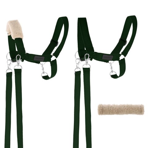 Skippi Hobby Horse A3 Skippi duży czarny, ciemnozielony kantar, wodze, mufka