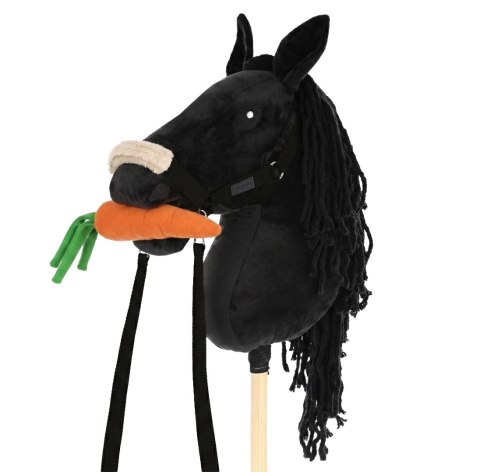 Skippi Hobby Horse A3 Skippi duży czarny, marchewka, czarny kantar, wodze, mufka