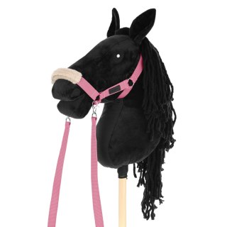 Skippi Hobby Horse A3 Skippi duży czarny, różowy kantar, wodze, mufka